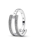 Pandora Signature Logo & Pave Double Band Ring 192779C01, exclusief en kwalitatief hoogwaardig. Ontdek nu!