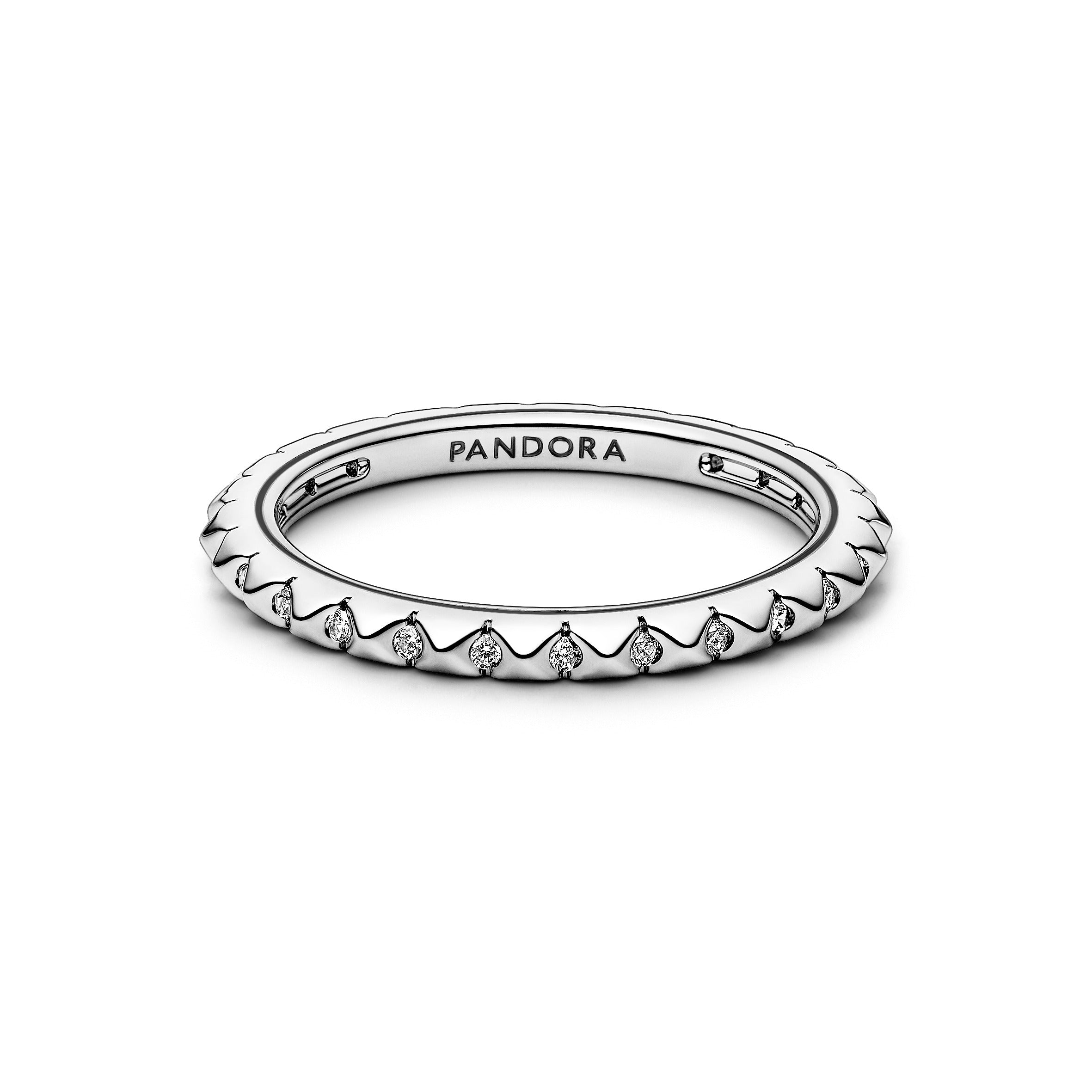 Pandora ME piramidenring zilver wit - 192800C01