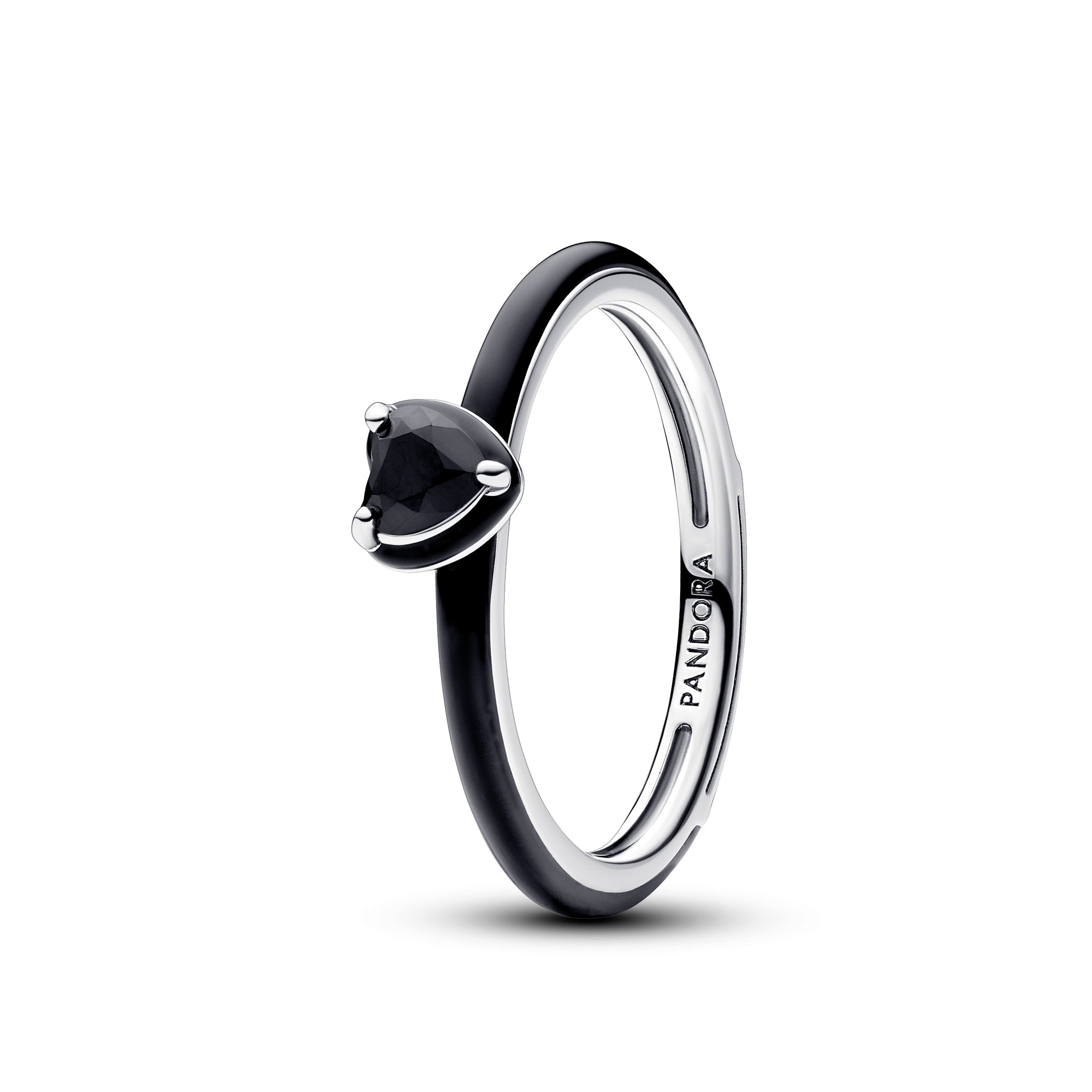 Pandora ME zwarte chakra hart ring zilver - 193088C01