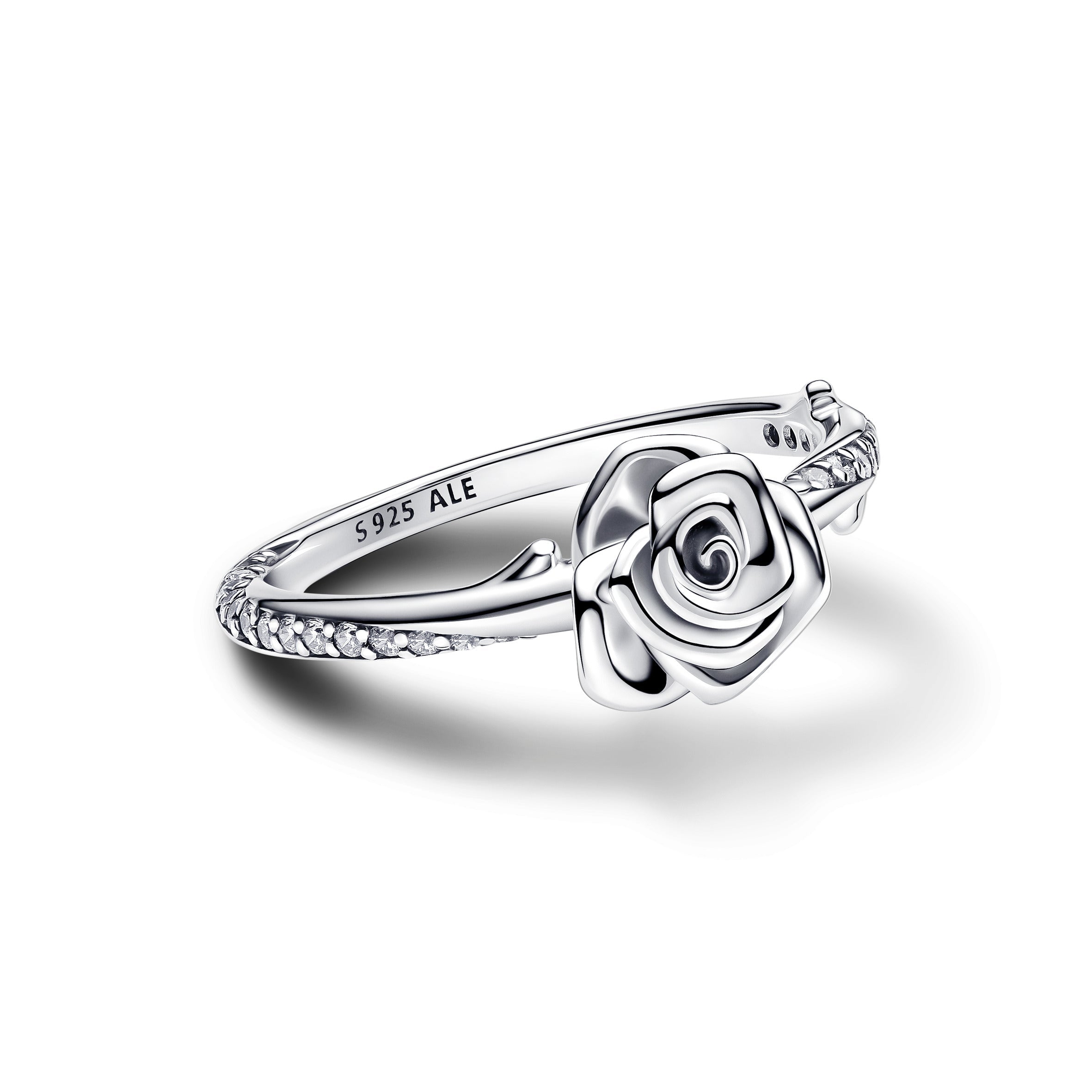 Pandora Roos in bloei ring zilver wit - 193215C01