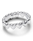 Pandora Rij van Harten Zilveren Ring 193427C00 - PansiteNederland.nl
