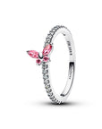 Pandora Vlinder Ring 194269C02 – Sterling Zilver met Roze Zirkonia