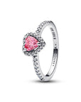 Pandora Verhoogde Roze Hart Ring met Zirkonia - 198421C03