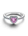 Pandora Verhoogd Lichtpaars Hart ring 198421C12 – zilver