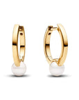 Pandora 14k Goud Vergulde Oorringen met Zoetwaterparel 263170C01 - PansiteNederland.nl