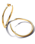 Pandora ESSENCE 14k Goudvergulde Organisch Gevormde 42 mm Open Oorringen 263299C00 - PansiteNederland.nl