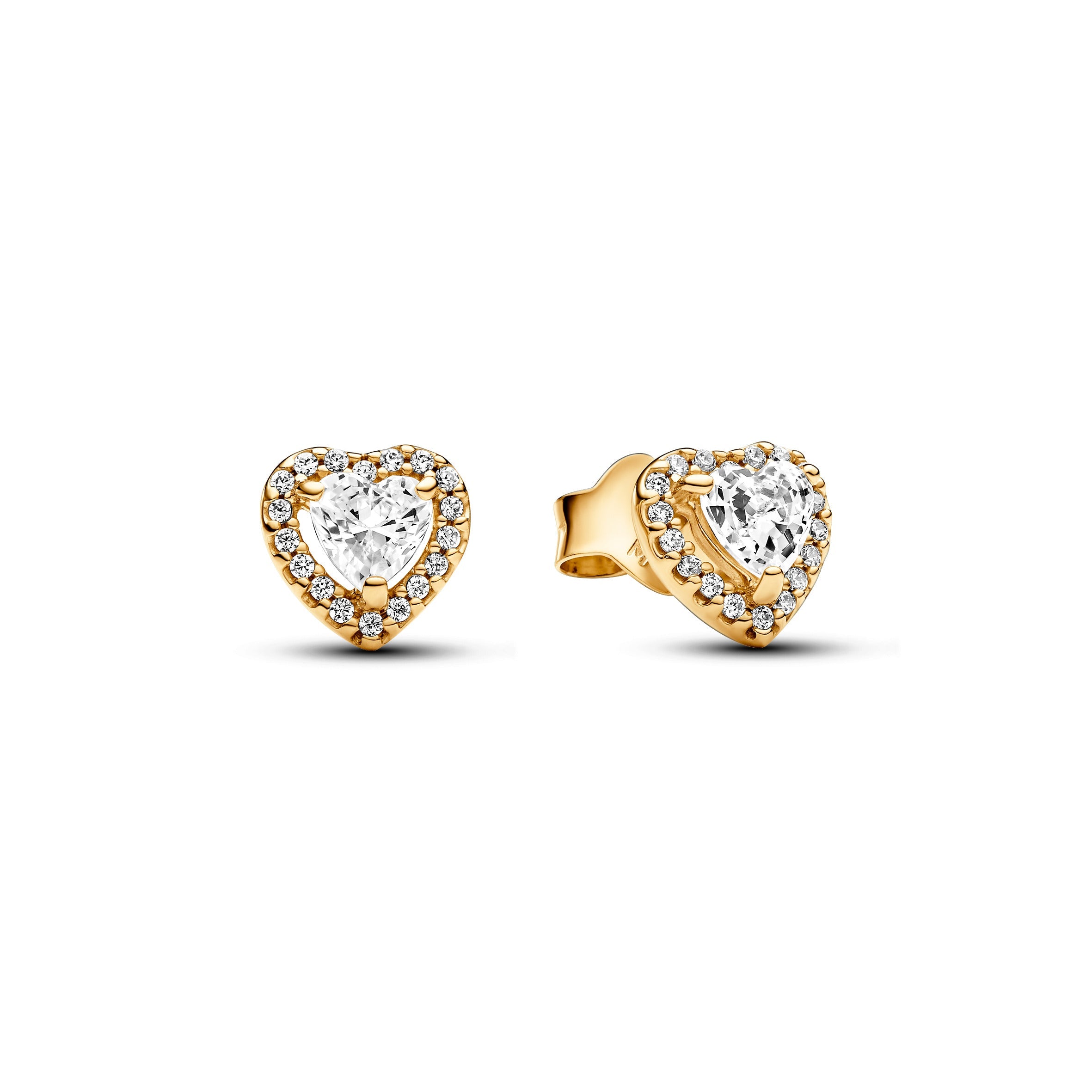 Pandora Sparkling Elevated Heart Stud Oorbellen goudverguld - 268427C01
