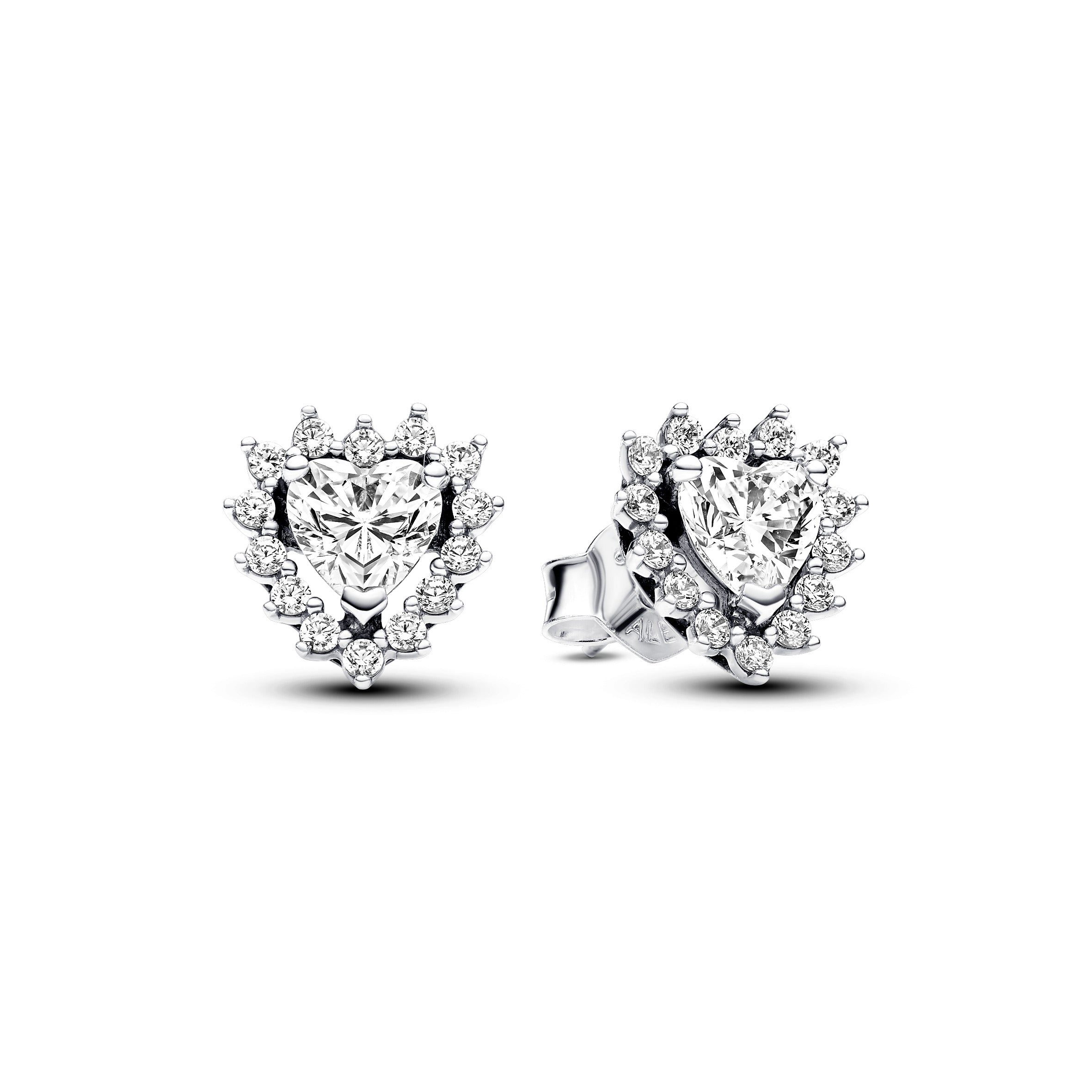 Pandora Oorbellen sprankelend hart halo zilver - 293097C01