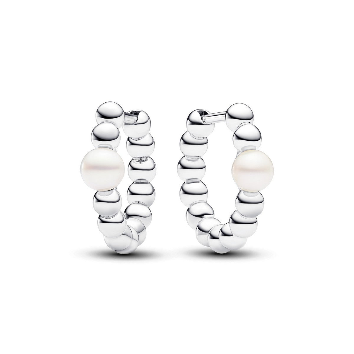 Pandora Beaded Zilveren Oorringen met Zoetwaterparel 293178C01