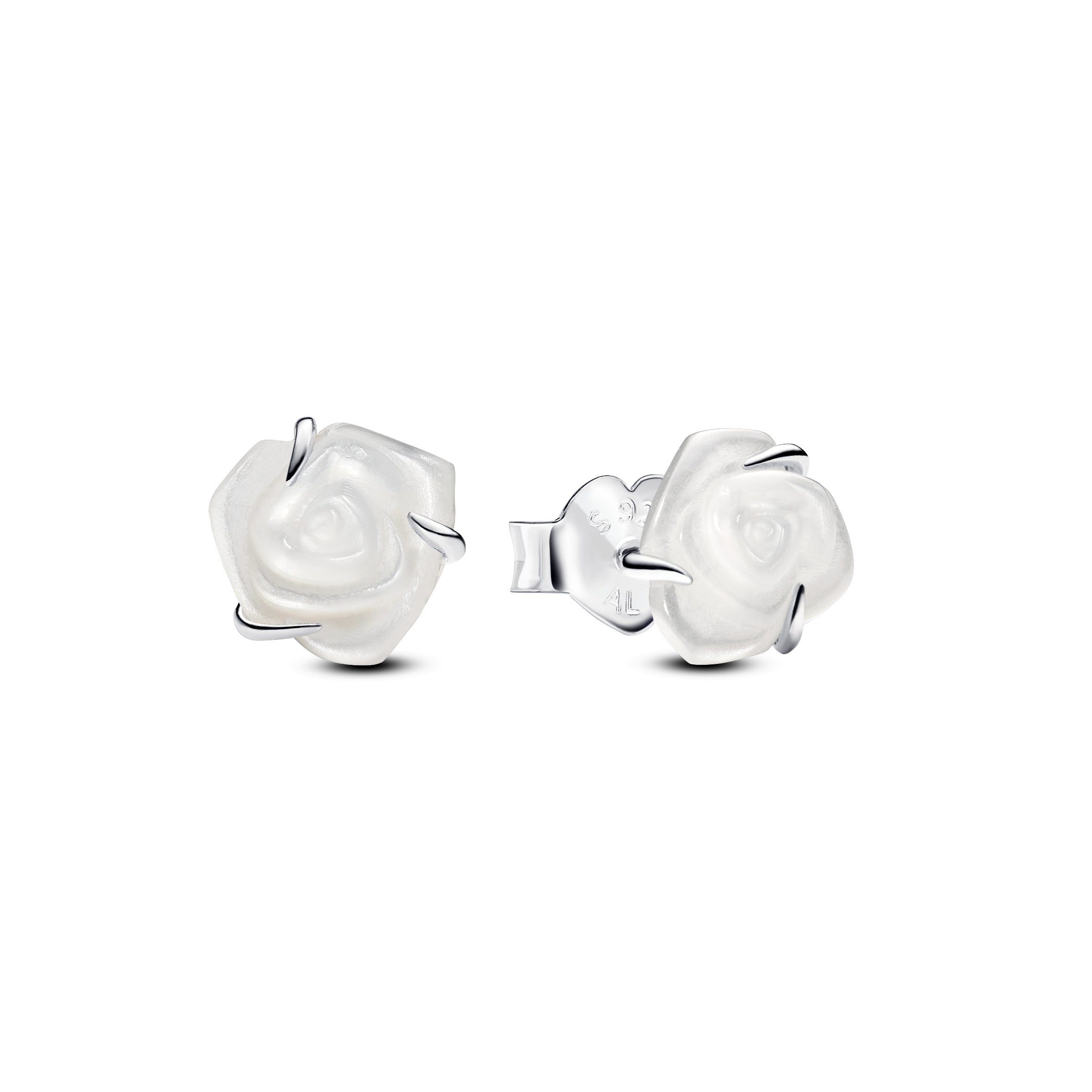 Pandora Witte roos in bloei oorbellen zilver - 293209C01