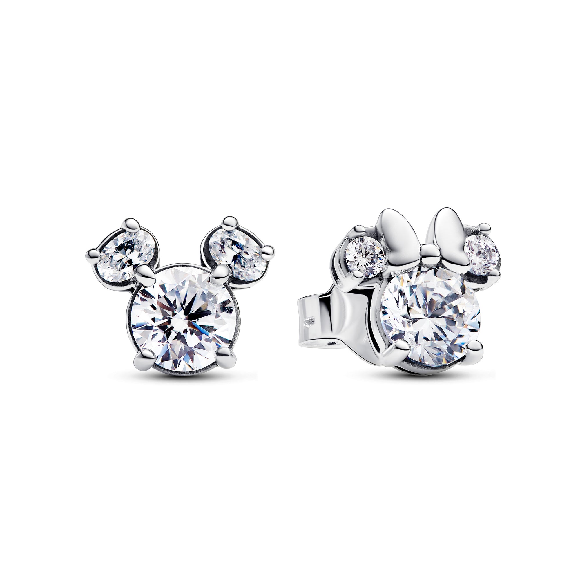 Pandora Disney Mickey en Minnie Silhouet Zilveren Oorstekers met Zirkonia 293219C01