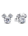 Pandora Disney Mickey en Minnie Silhouet Zilveren Oorstekers met Zirkonia 293219C01