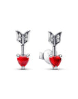 Pandora Pijl & Muranoglas Hart Oorknopjes 293668C01 - PansiteNederland.nl