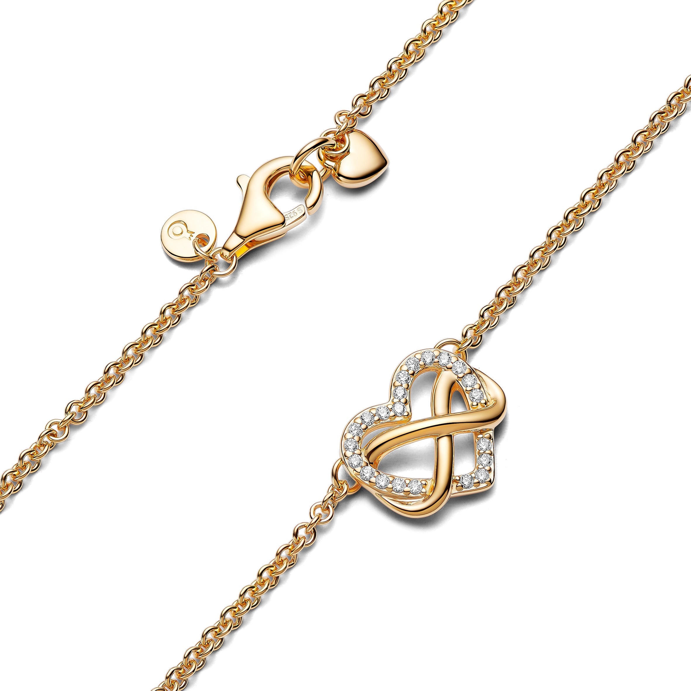 Pandora Sprankelende Oneindigheid Hart Halsketting goudverguld - 362666C01