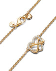 Pandora Infinity Hart 14k Goud Vergulde Ketting met Zirkonia 362666C01