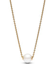 Pandora 14k Goud Verguld Collier met Zoetwaterparel en Zirkonia 363167C01 - PansiteNederland.nl