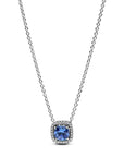 Pandora Sprankelende ketting met hanger met vierkante blauwe halo Steen - 393560C01 - PansiteNederland.nl