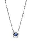 Pandora Sprankelende ketting met hanger met vierkante blauwe halo Steen - 393560C01 - PansiteNederland.nl