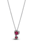 Pandora Rode Halo Harten Ketting met Hanger 393658C01 - PansiteNederland.nl