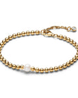 Pandora 14k Goud Vergulde Unieke Metaalmix Armband met Gemengde Witte Stenen 563173C01 - PansiteNederland.nl
