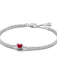 Pandora zilveren tennisarmband met rode en witte zirkonia 590041C02, exclusief en kwalitatief hoogwaardig. Ontdek nu!