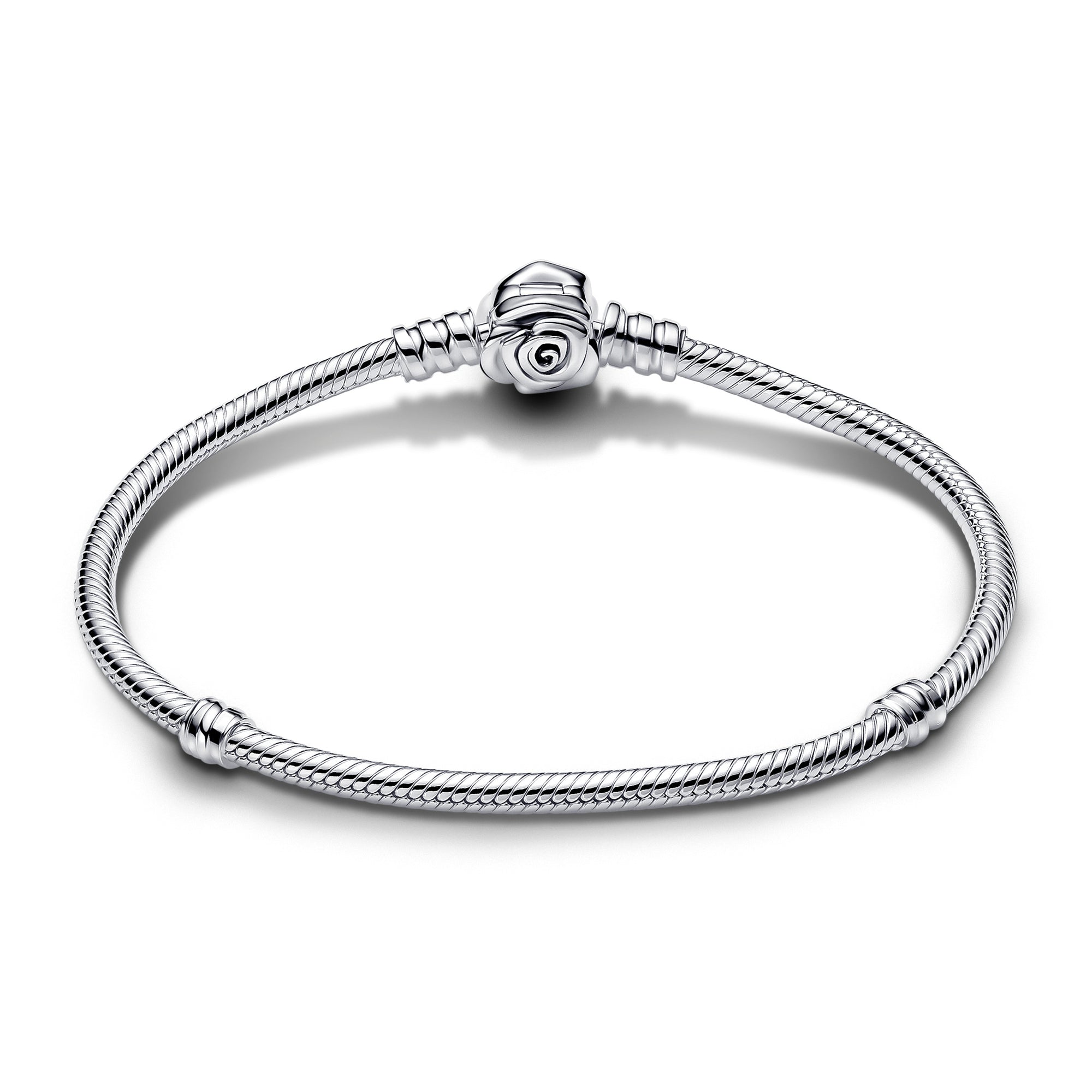 Pandora Moments snake chain-armband met roos in bloei-sluiting 593211C00
