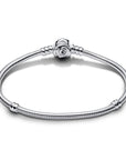 Pandora Moments snake chain-armband met roos in bloei-sluiting 593211C00