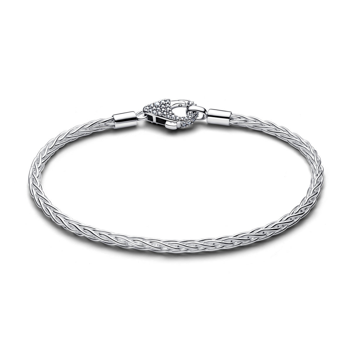 Pandora Pavé Sluiting Foxtail Bedelarmband zilver - 594462C01