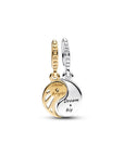 Pandora tweekleurige splitsbare Sun & Moon Dangle Charm 762678C01, exclusief en kwalitatief hoogwaardig. Ontdek nu!