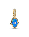 Pandora Opalescent Blue Hamsa Hand Dangle Charm 762699C01, exclusief en kwalitatief hoogwaardig. Ontdek nu!