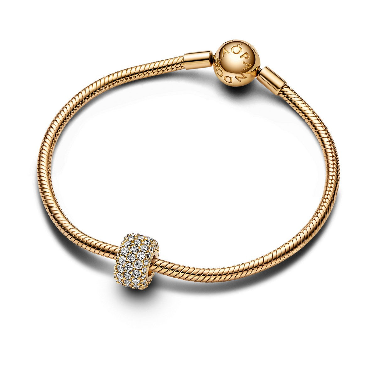 Pandora bedel 14k Gold-plated met zirkonia 762820C01, exclusief en kwalitatief hoogwaardig. Ontdek nu!