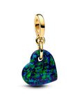Pandora Opalescent Groen Hart Hangende Bedel 763348C01 - PansiteNederland.nl