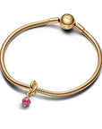 Pandora Gefacetteerde Roze Eeuwigheid Cirkel Hanger Bedel 763462C10 - PansiteNederland.nl
