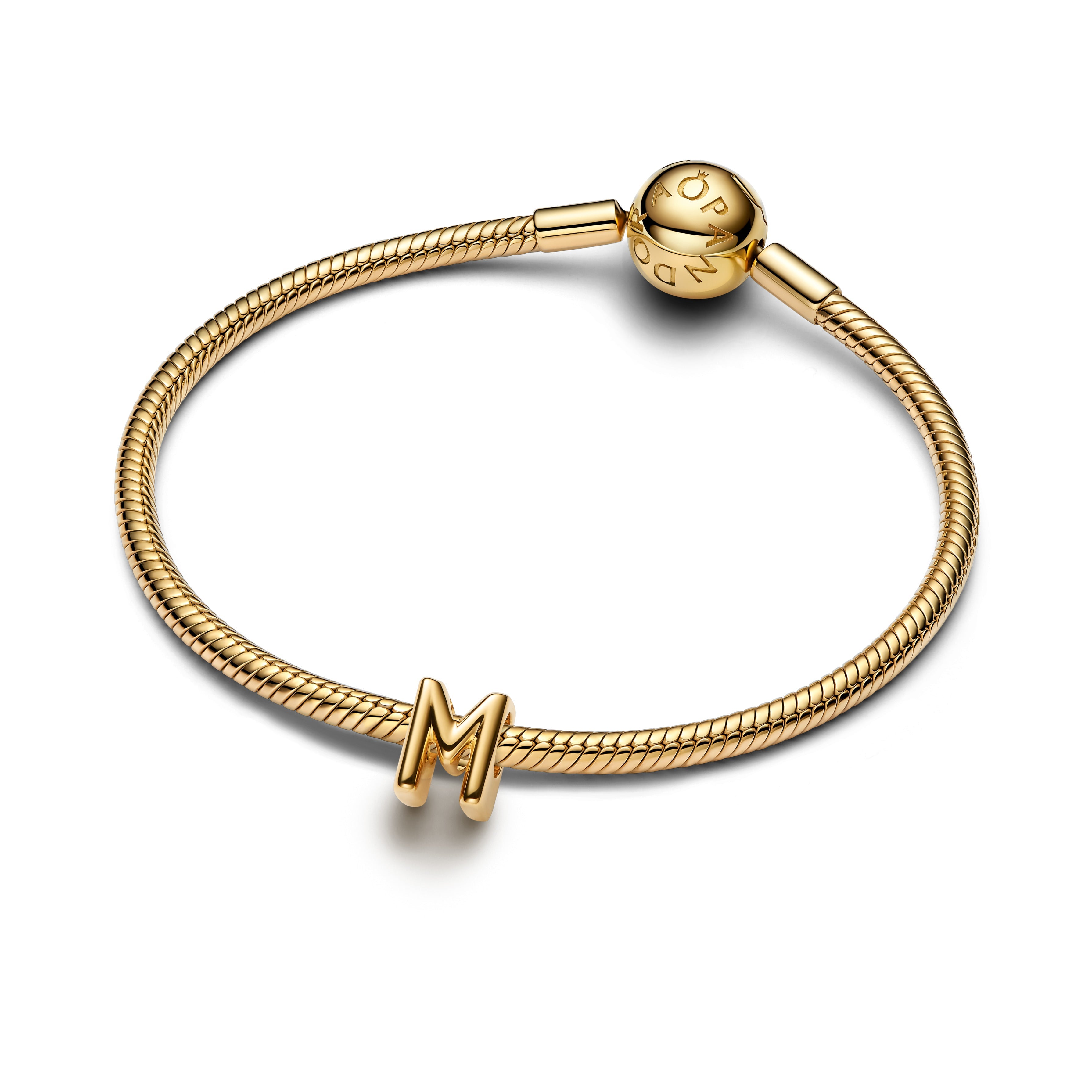 Pandora Letter M Alfabetbedel goudverguld letterbedel - 763959C00