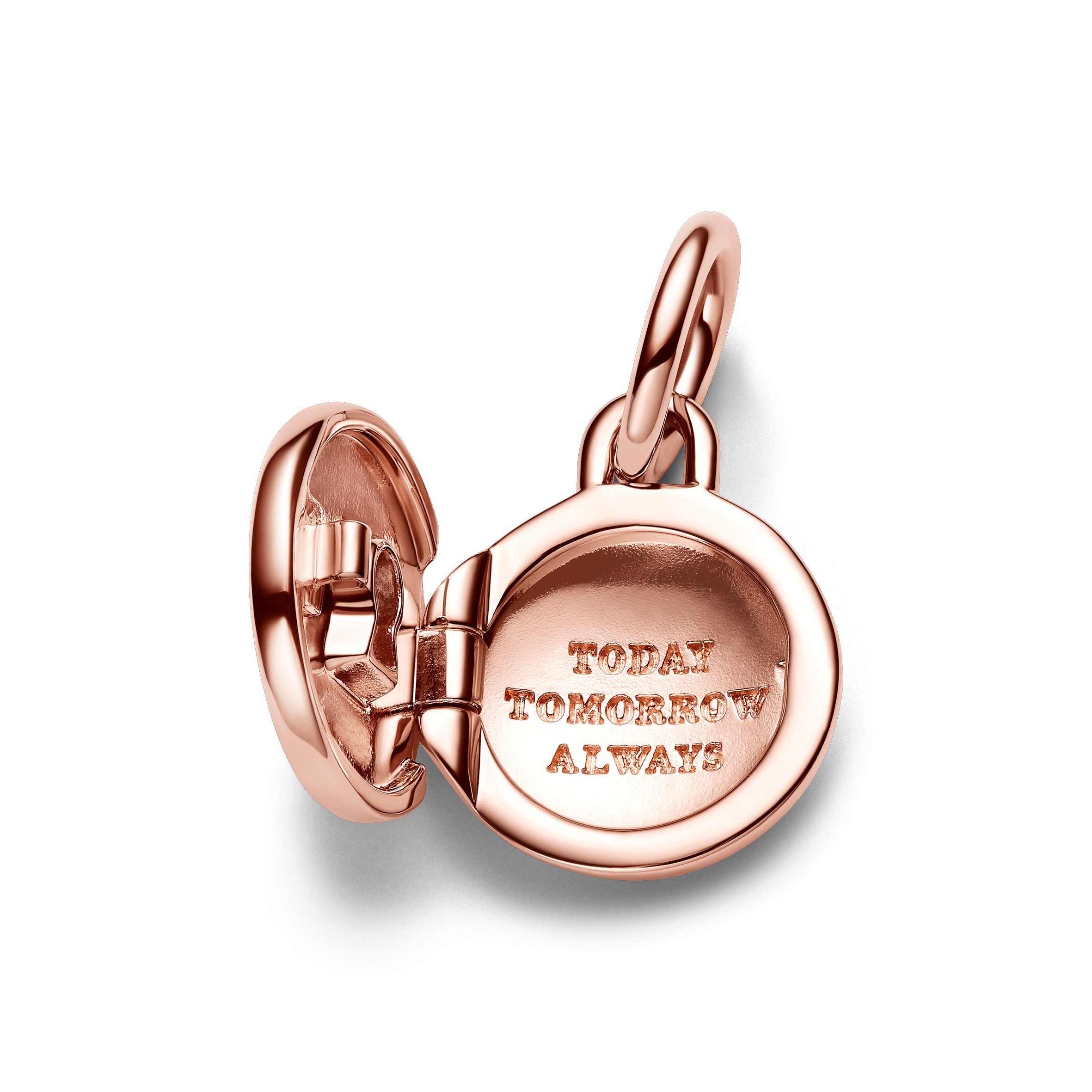 Pandora Te openen & graveerbare liefdesmedaillon hangende bedel roségoudverguld medallion - 783066C01