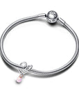 Pandora Omwikkelde Hart 14k Roségoud Verguld met Roze Opal Bedel 783242C01 - PansiteNederland.nl