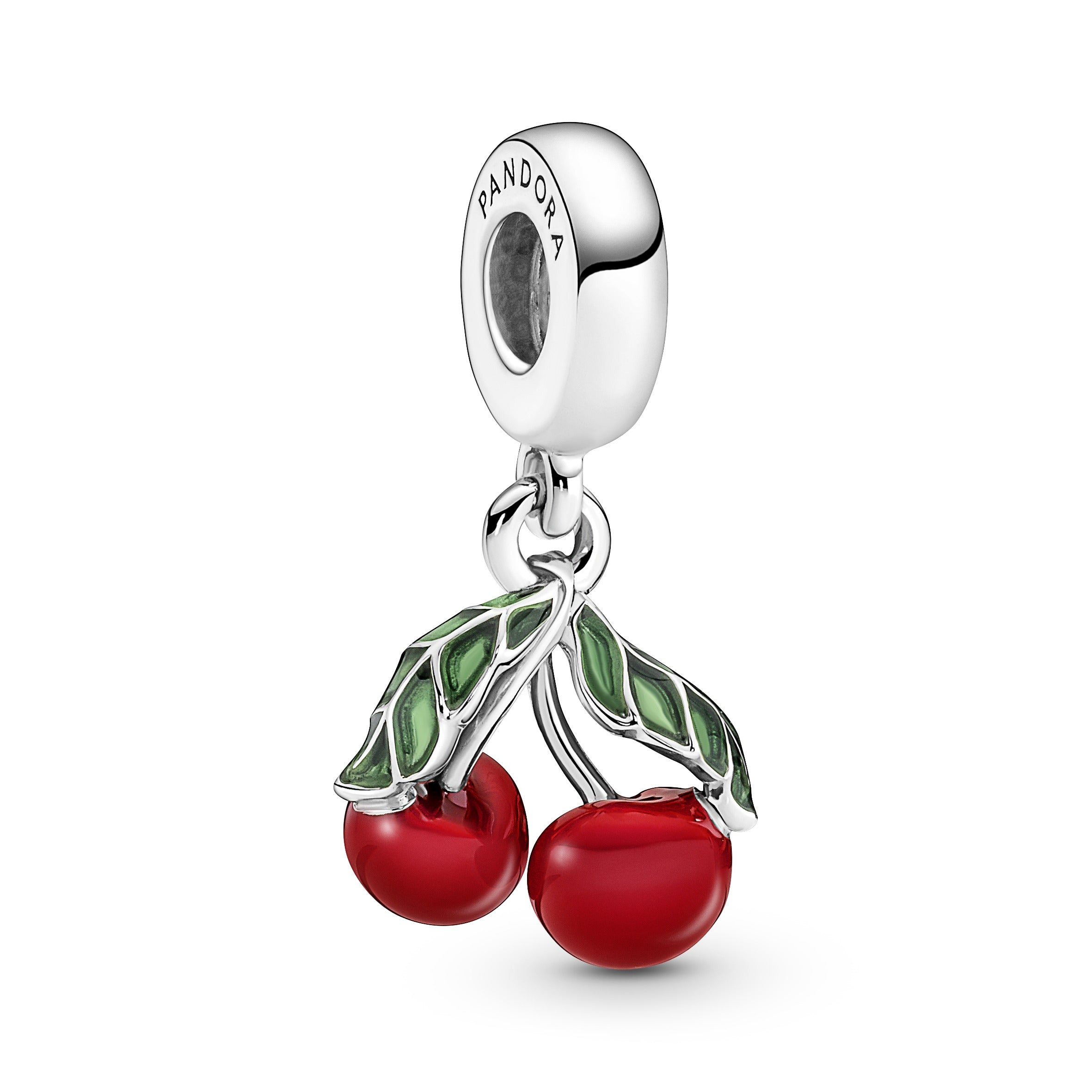 Pandora Asymmetrical Cherry Fruit Dangle Charm zilver - 791583C01