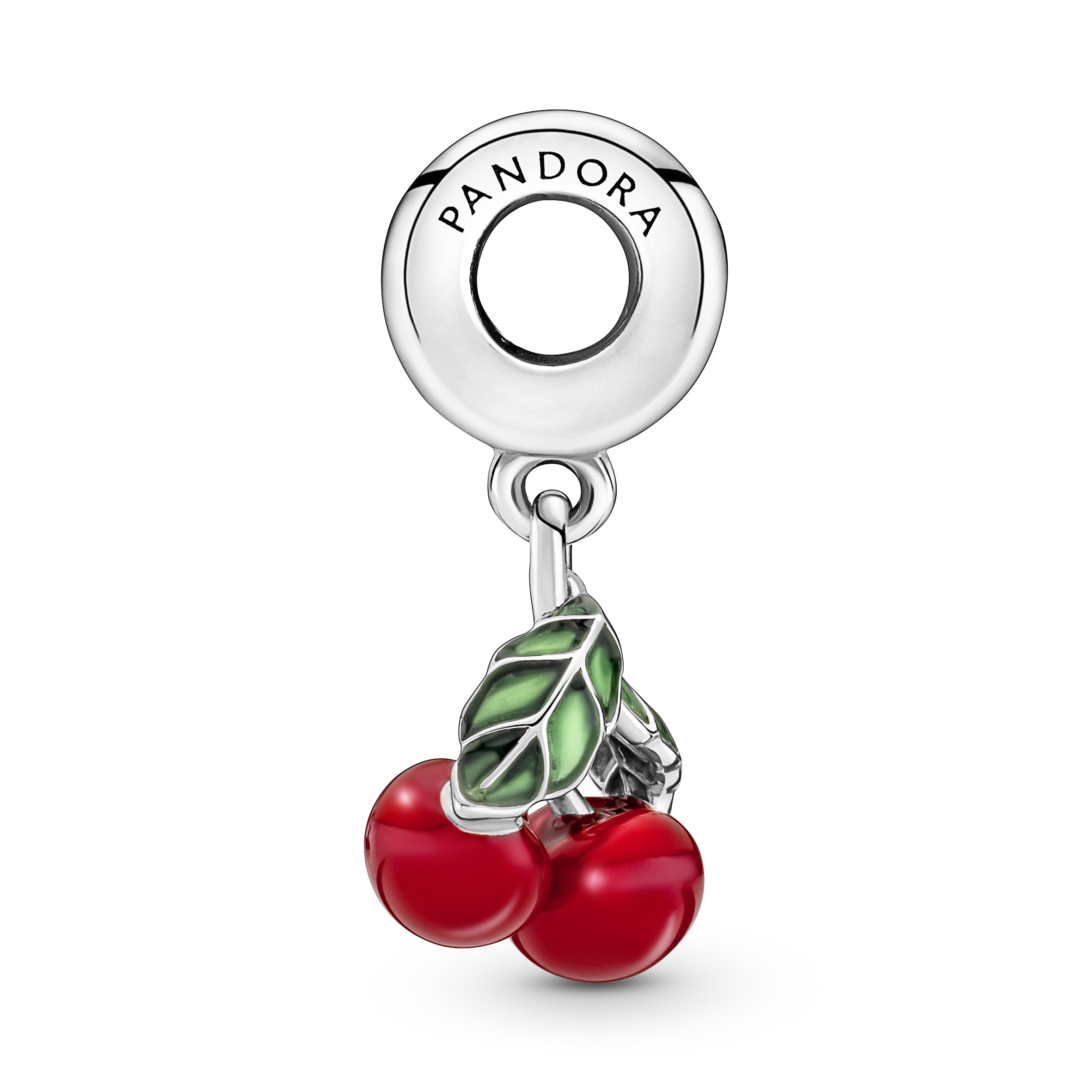 Pandora Asymmetrical Cherry Fruit Dangle Charm zilver - 791583C01