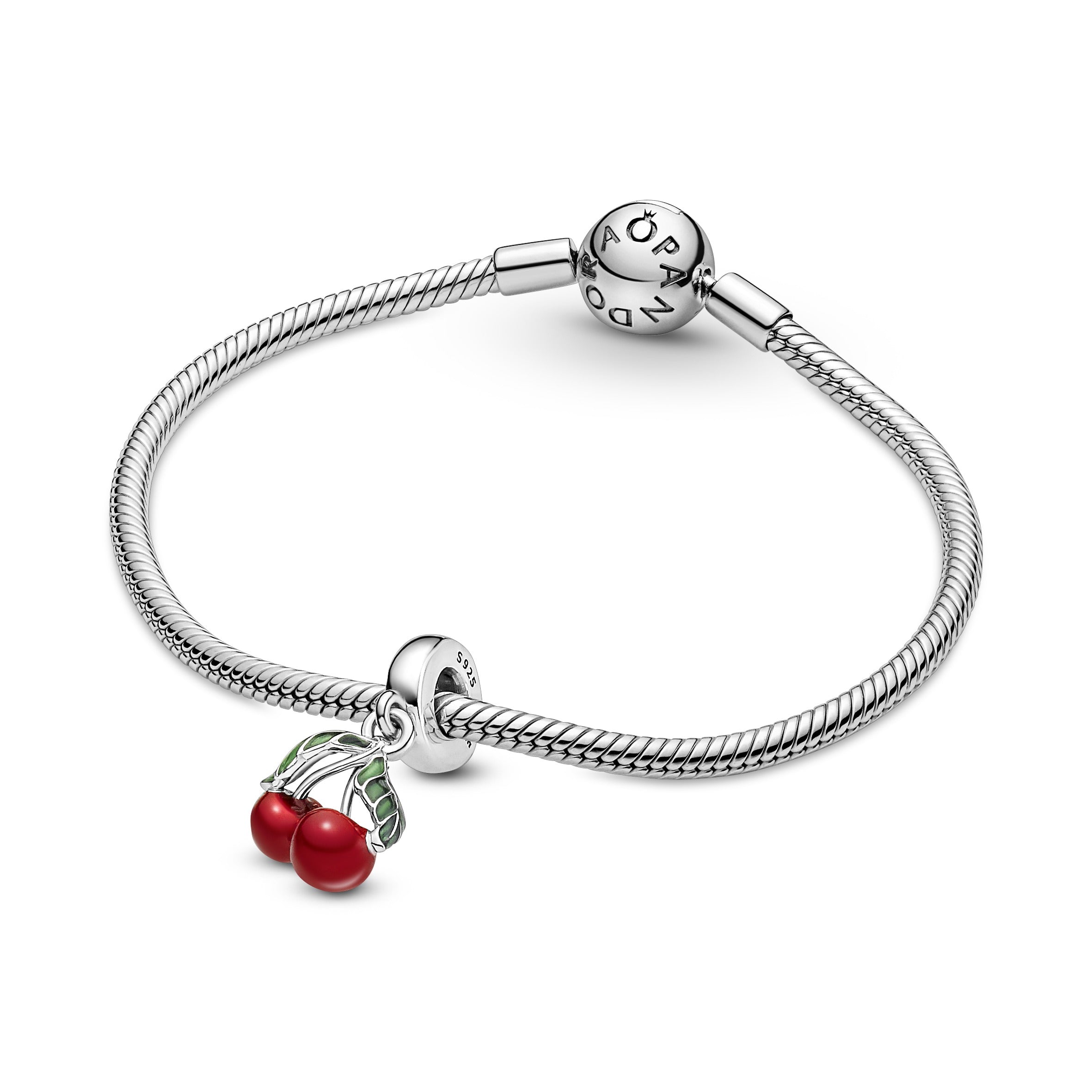 Pandora Asymmetrical Cherry Fruit Dangle Charm zilver - 791583C01