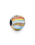 Pandora Charm Jupiter Zilver met Honingkleurige & Blauwe Kristal en Emaille - 792432C01
