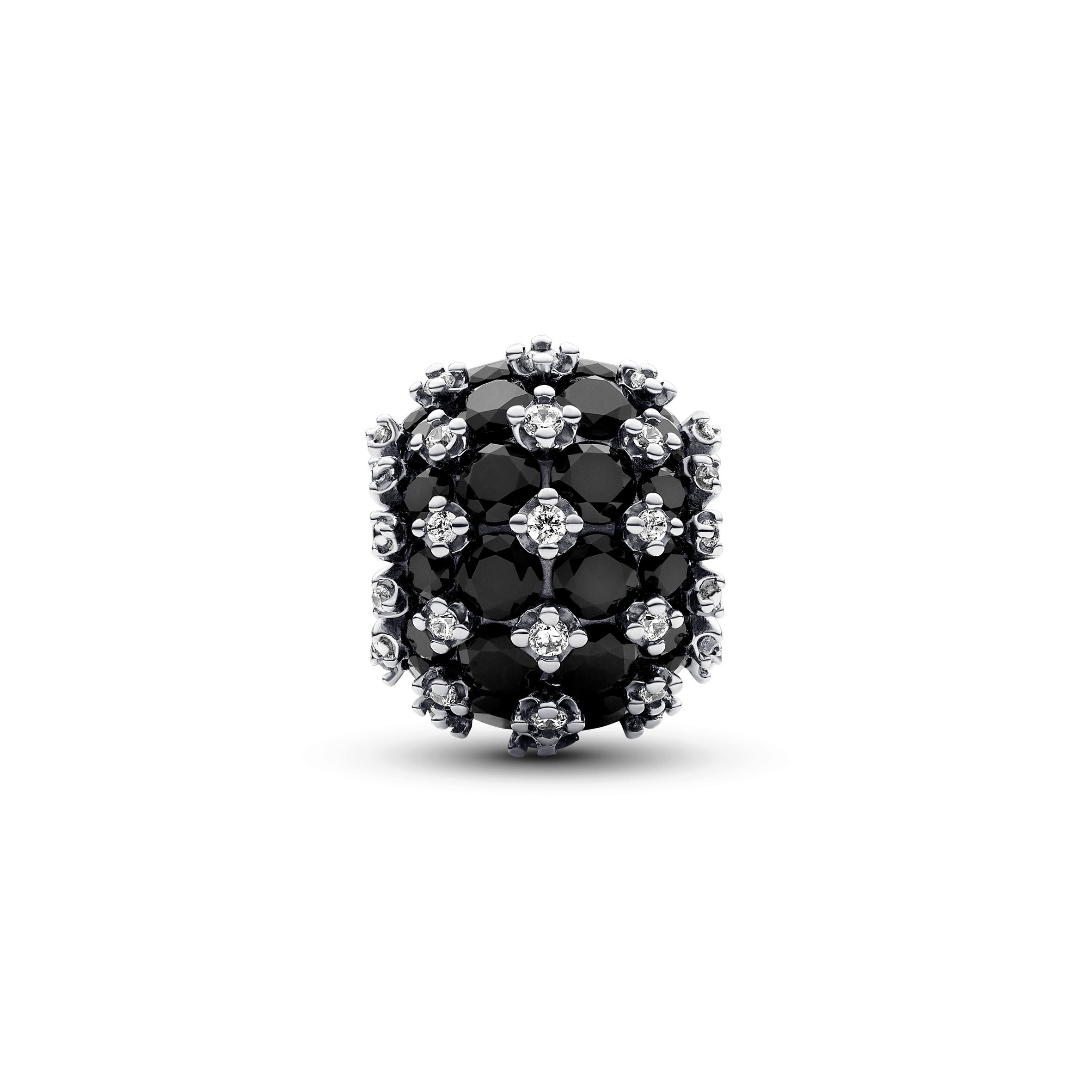 Pandora Sprankelende, zwarte, ronde pavébedel zilver - 792630C04