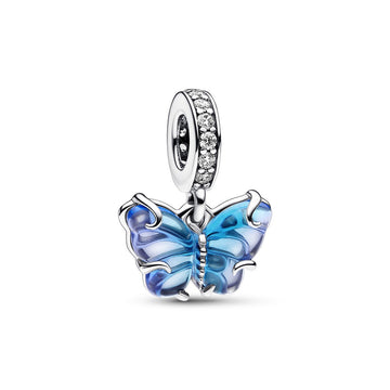 Pandora Blauwe Murano Glas Vlinder Dangle Charm 792698C01
