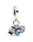 Pandora Camera, Hart & Kompas Triple Dangle Charm 792703C01, exclusief en kwalitatief hoogwaardig. Ontdek nu!