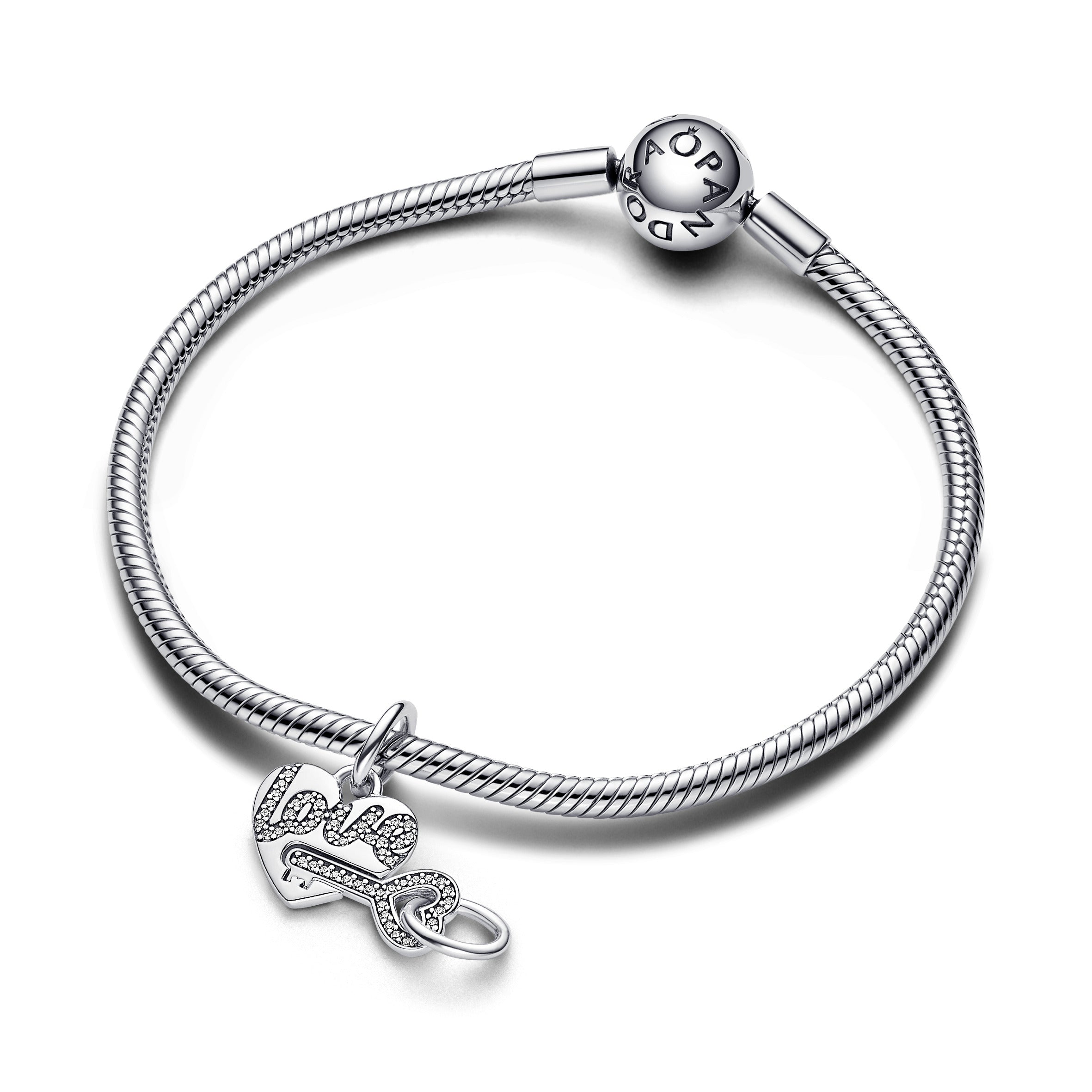 Pandora Deelbare hangende bedel hart & sleutel zilver - 793081C01