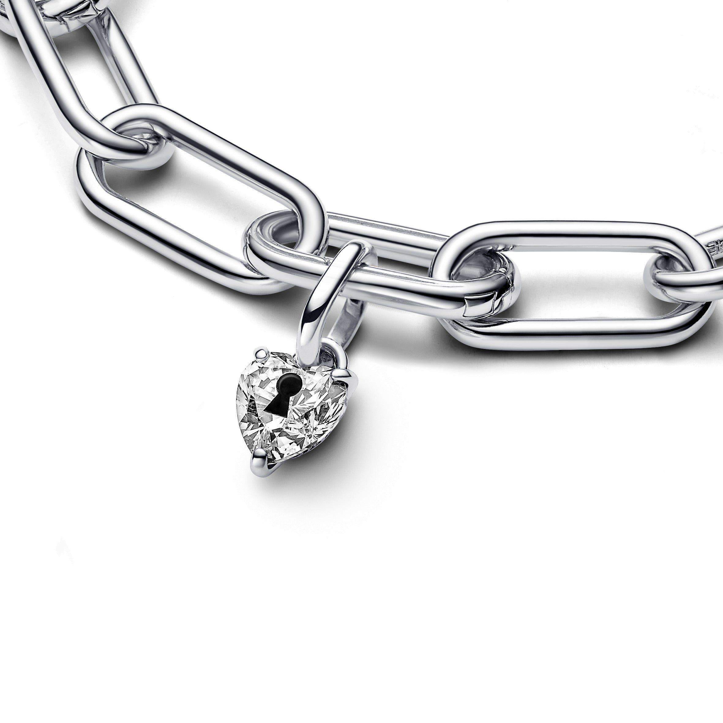 Pandora ME sleutelgat hart hangende minibedel zilver - 793086C01
