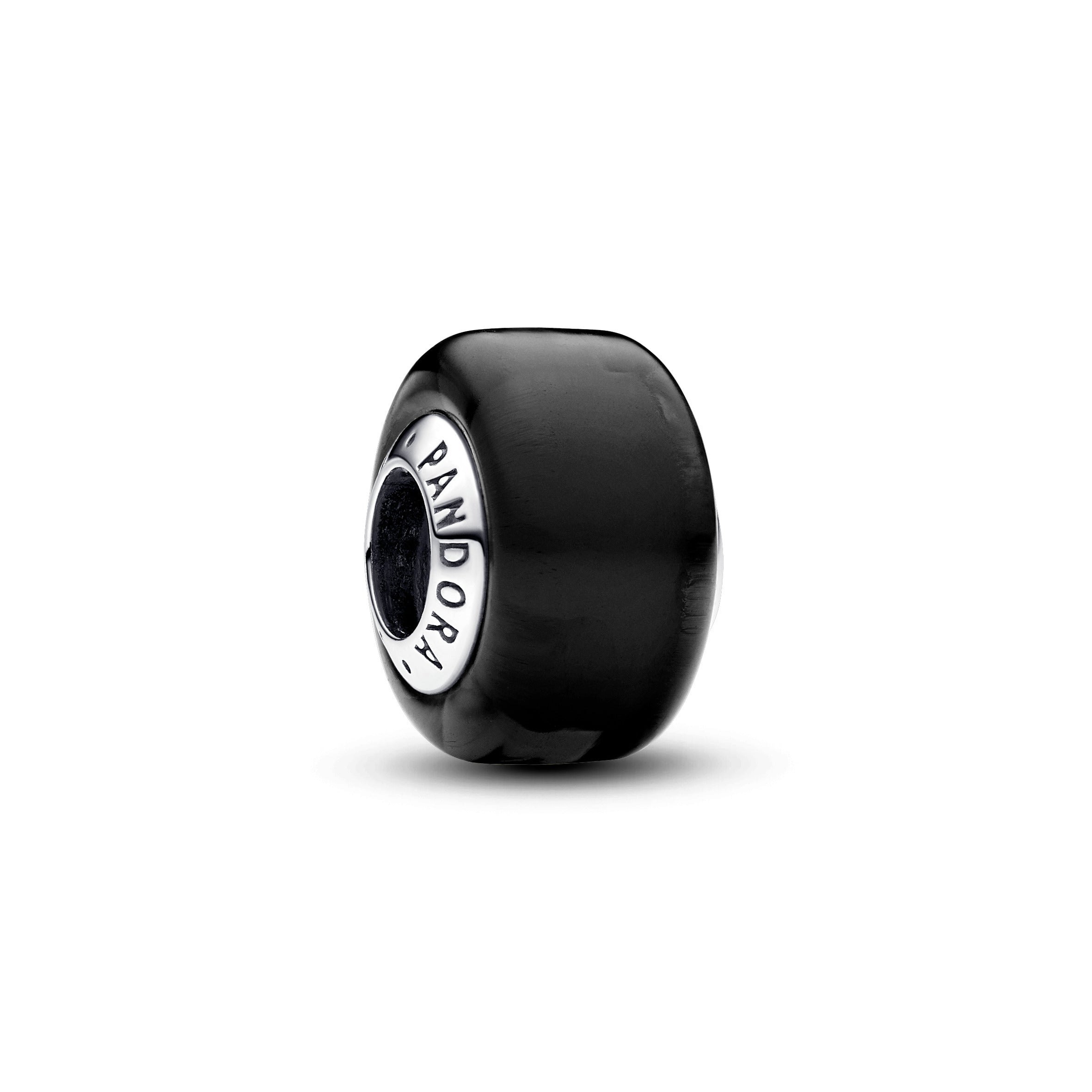 Pandora Zwarte minibedel van muranoglas zilver - 793117C00