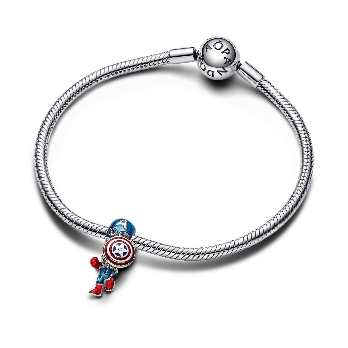 Pandora Marvel Captain America Sterling Zilver met Emaille en Zirkonia Bedel 793129C01, exclusief en kwalitatief hoogwaardig. Ontdek nu!