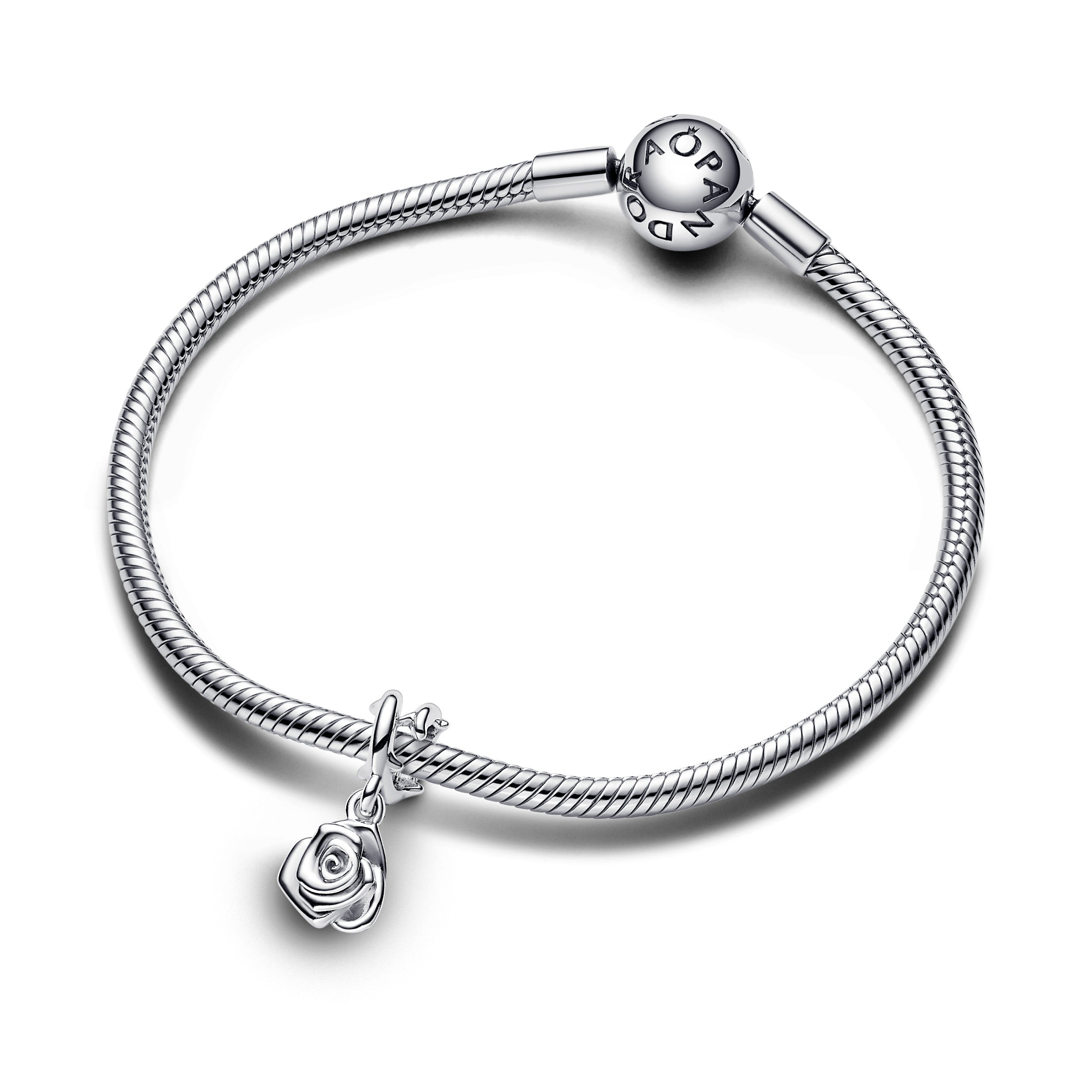 Pandora Roos in Bloei Hangende Bedel zilver - 793213C00