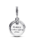 Pandora Dubbele hangende glow-in-the-dark bedel met stamboom en lemniscaat - 793599C01 - PansiteNederland.nl