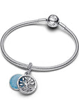 Pandora Dubbele hangende glow-in-the-dark bedel met stamboom en lemniscaat - 793599C01 - PansiteNederland.nl